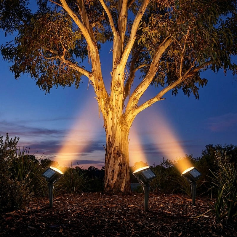 GloGarden spike spotlights dusk