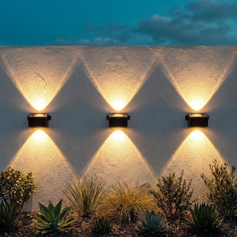 GloGarden wall washers dusk